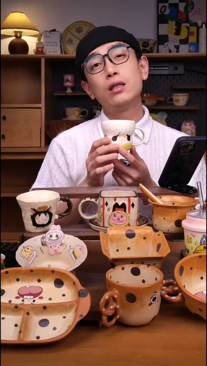 杯子景德镇可爱设计师款陶瓷