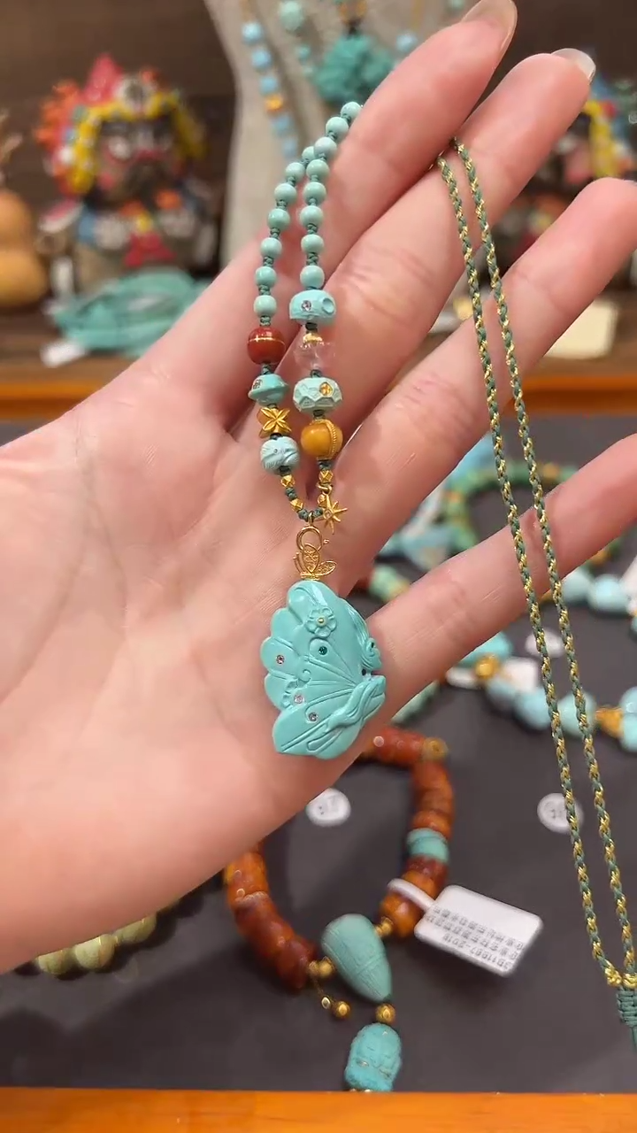 【闪购商品】绿松石18K金镶嵌颈饰绿松石项链