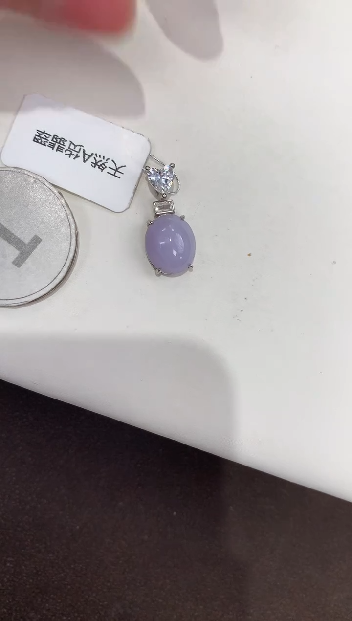 颈饰银S925镶嵌翡翠天然缅甸A货翡翠