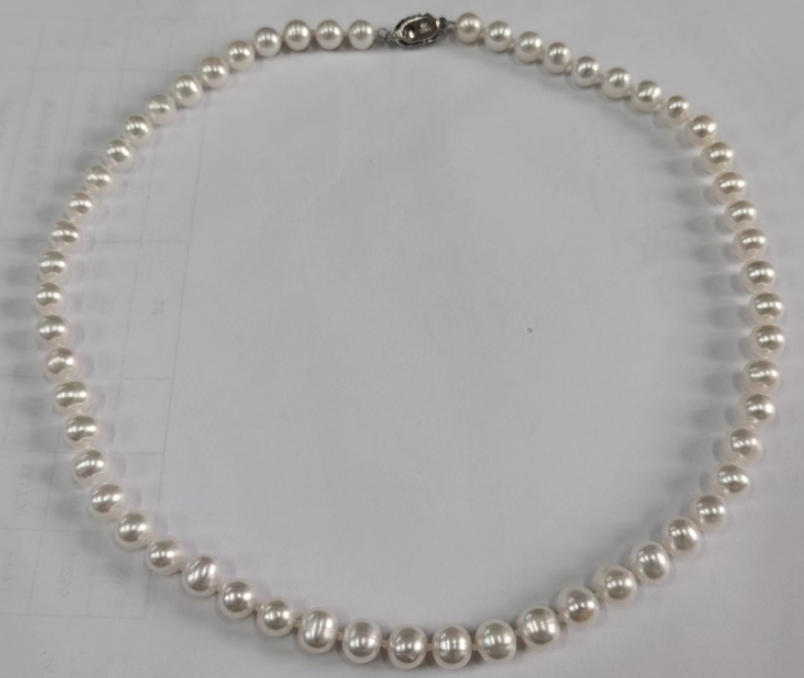 礼兰珠宝 S925银 淡水珍珠项链7-8mm