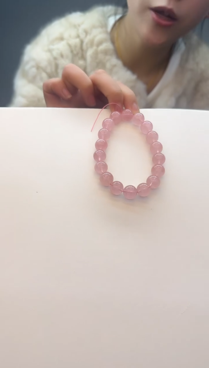 未镶嵌手链水晶天然粉水手链12mm