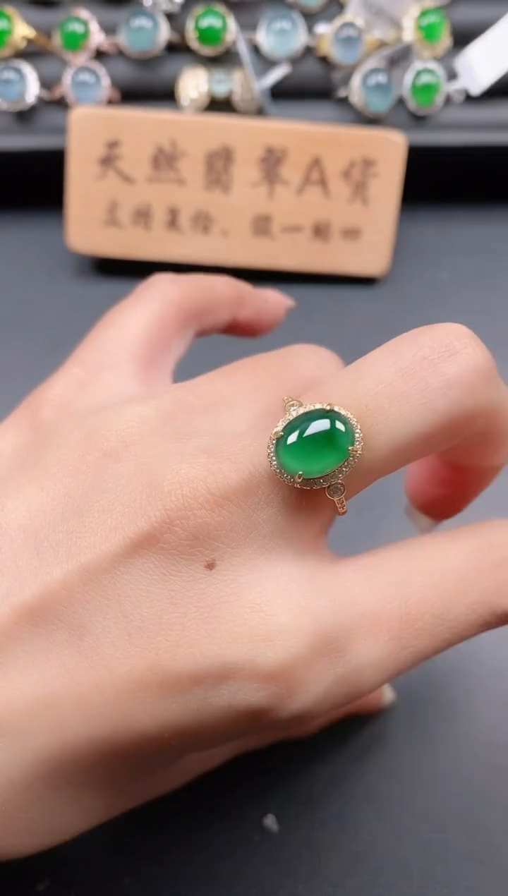 银S925镶嵌戒指翡翠11111