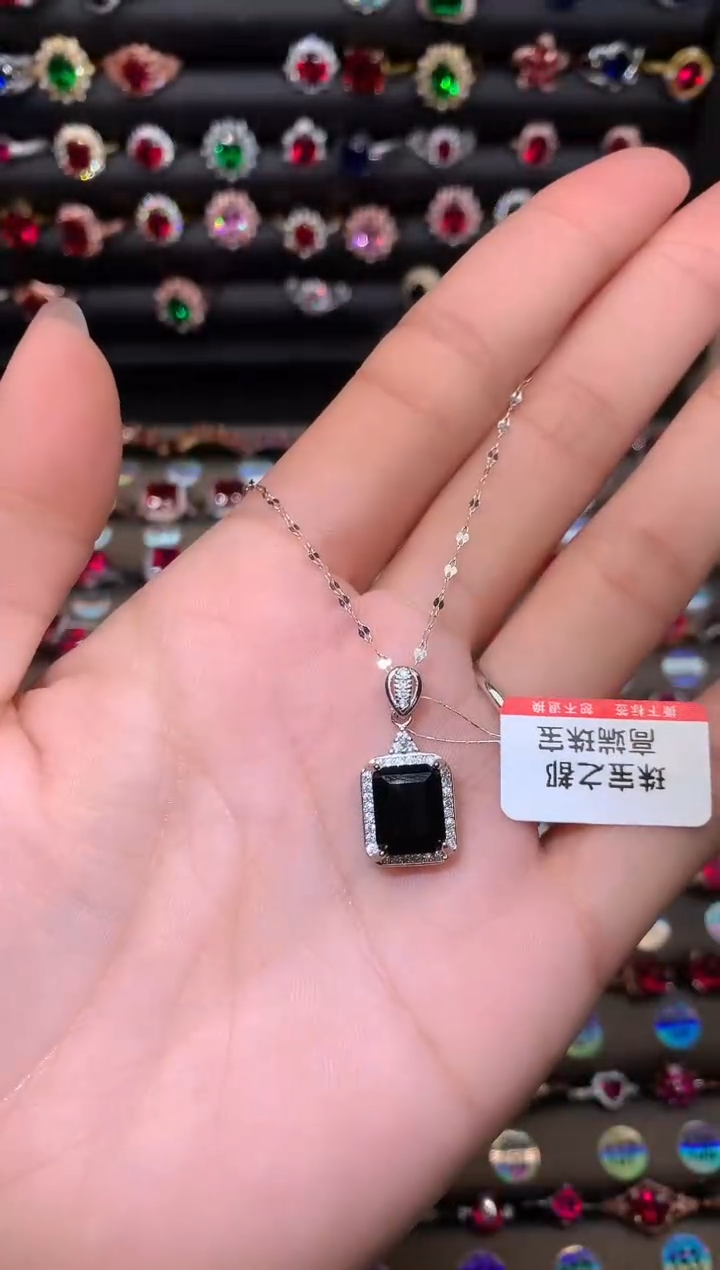 【闪购商品】蓝宝石吊坠(赠链)银S925镶嵌1