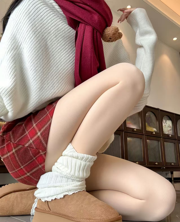 A超自然新款双层光腿神器秋冬加绒加厚超自然裸感打底袜上身好看