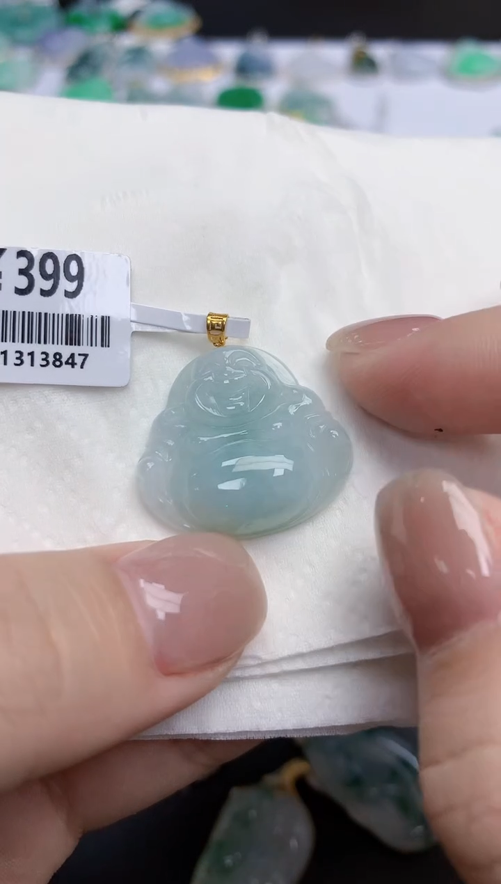 【闪购商品】翡翠颈饰18K金镶嵌天然缅甸翡翠A货