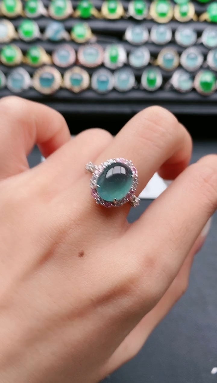 【闪购商品】翡翠戒指银S925镶嵌11111111111111