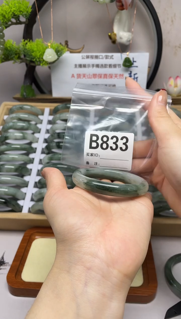 【闪购商品】石英质玉（天山翠）手镯未镶嵌b833