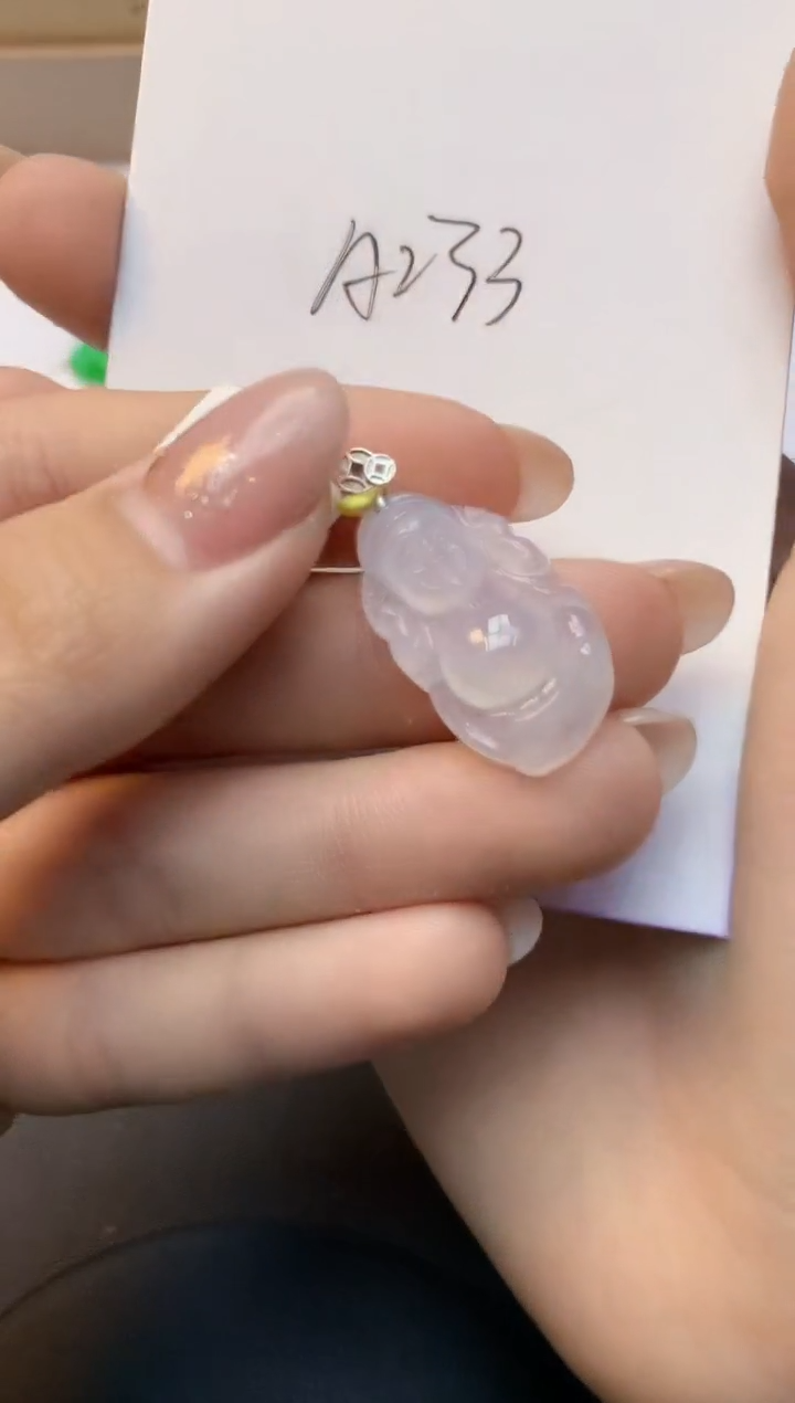 颈饰18K金镶嵌翡翠天然A货缅甸翡翠百元以上9元证书费自理