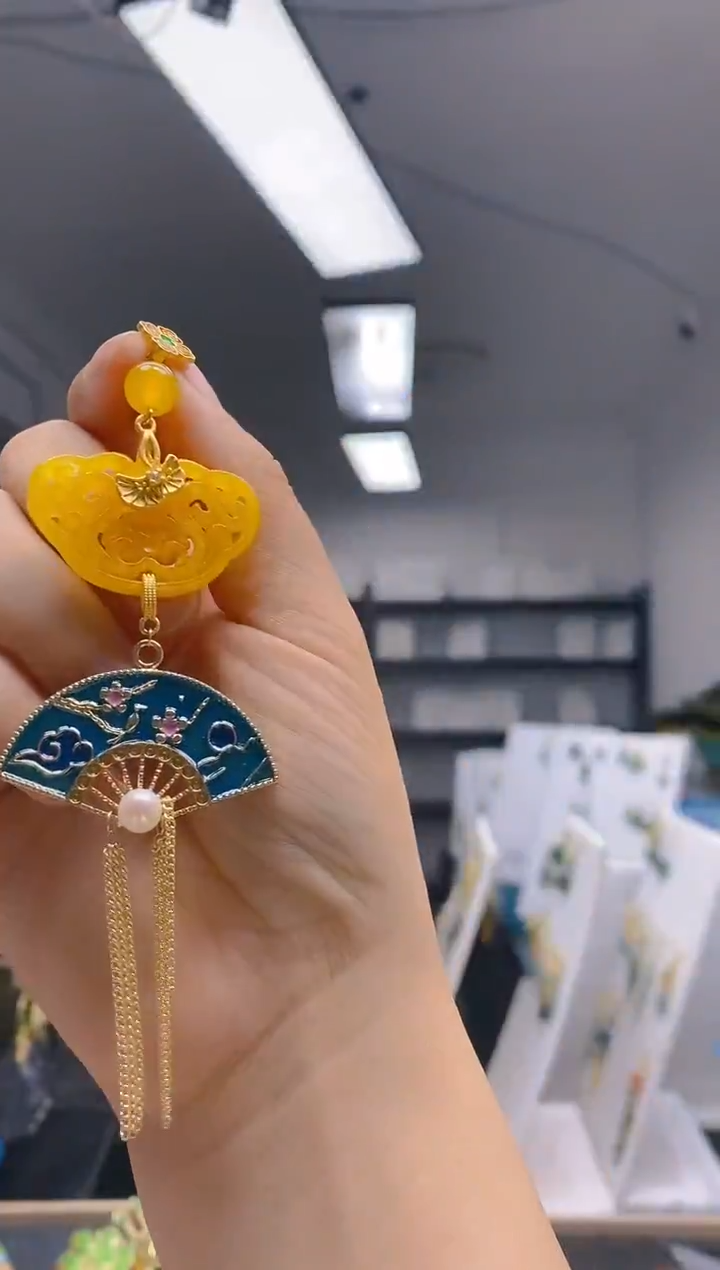 【闪购商品】翡翠耳饰合金451翡翠压襟