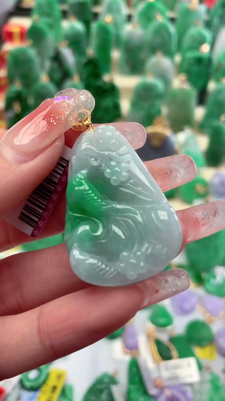 【闪购商品】翡翠颈饰18K金镶嵌挂件