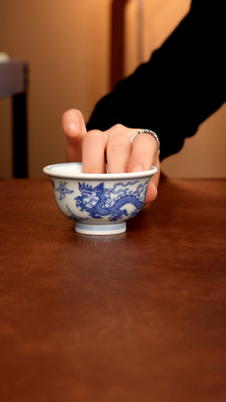 摆件陶景德镇瓷器，青花瓷手绘茶具~