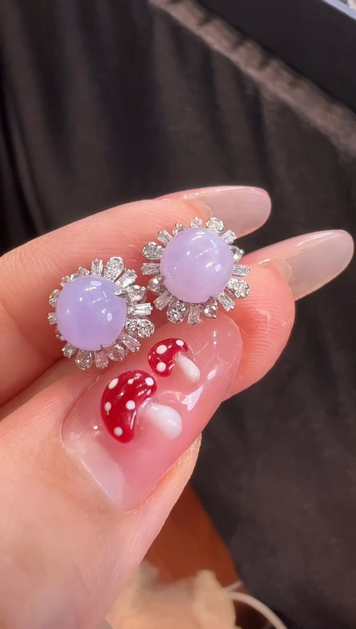 【闪购商品】翡翠耳饰18K金镶嵌耳饰