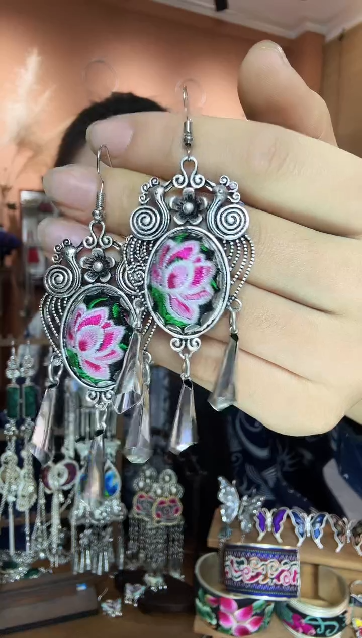 刺绣纯手工民族风耳环