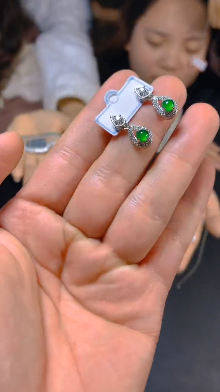 【闪购商品】翡翠耳饰未镶嵌1034954968多样性发一