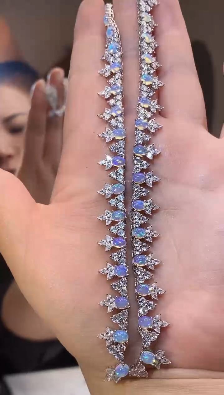 合金欧泊项链天然欧泊项链