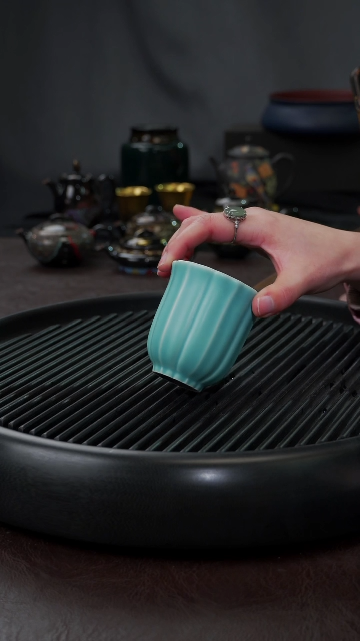 【闪购商品】杯【宜景窑天水碧系列】筋纹杯