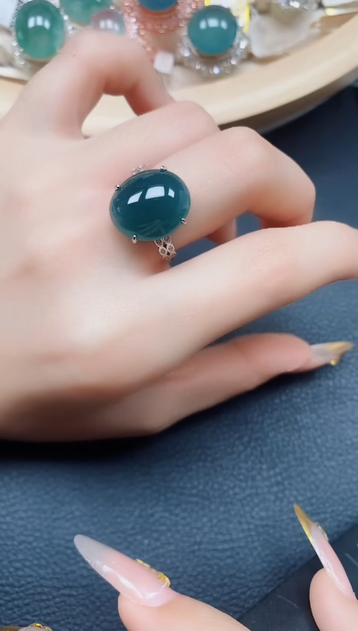 【闪购商品】翡翠戒指银S925镶嵌翡翠