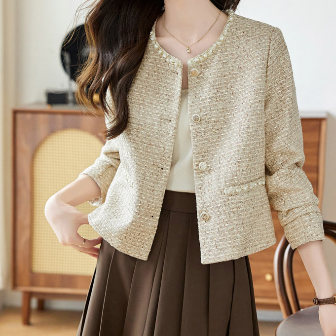 短外套小香风春秋气质小个子白色短款百搭秋冬长袖时尚复古#00q