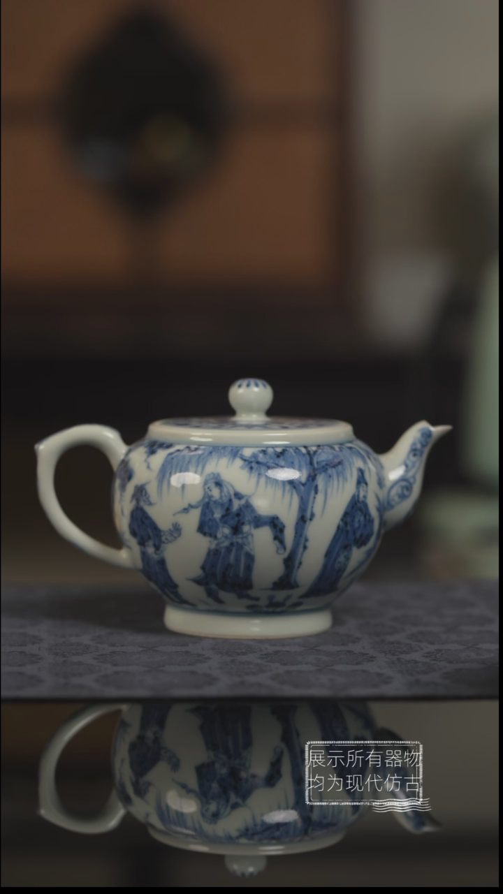 ng明续幽蓝三顾茅庐人物壶