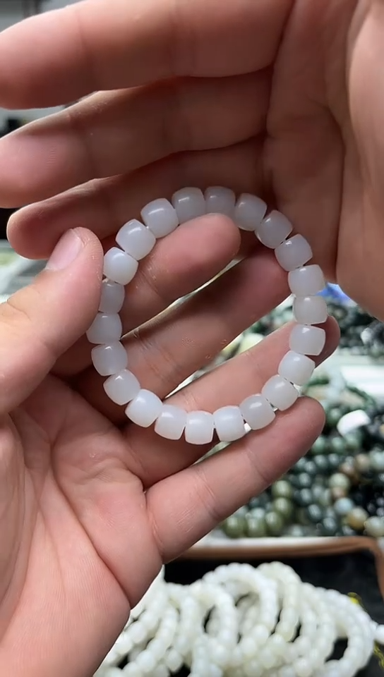 手串未镶嵌和田玉纯天然新疆且末料白玉10