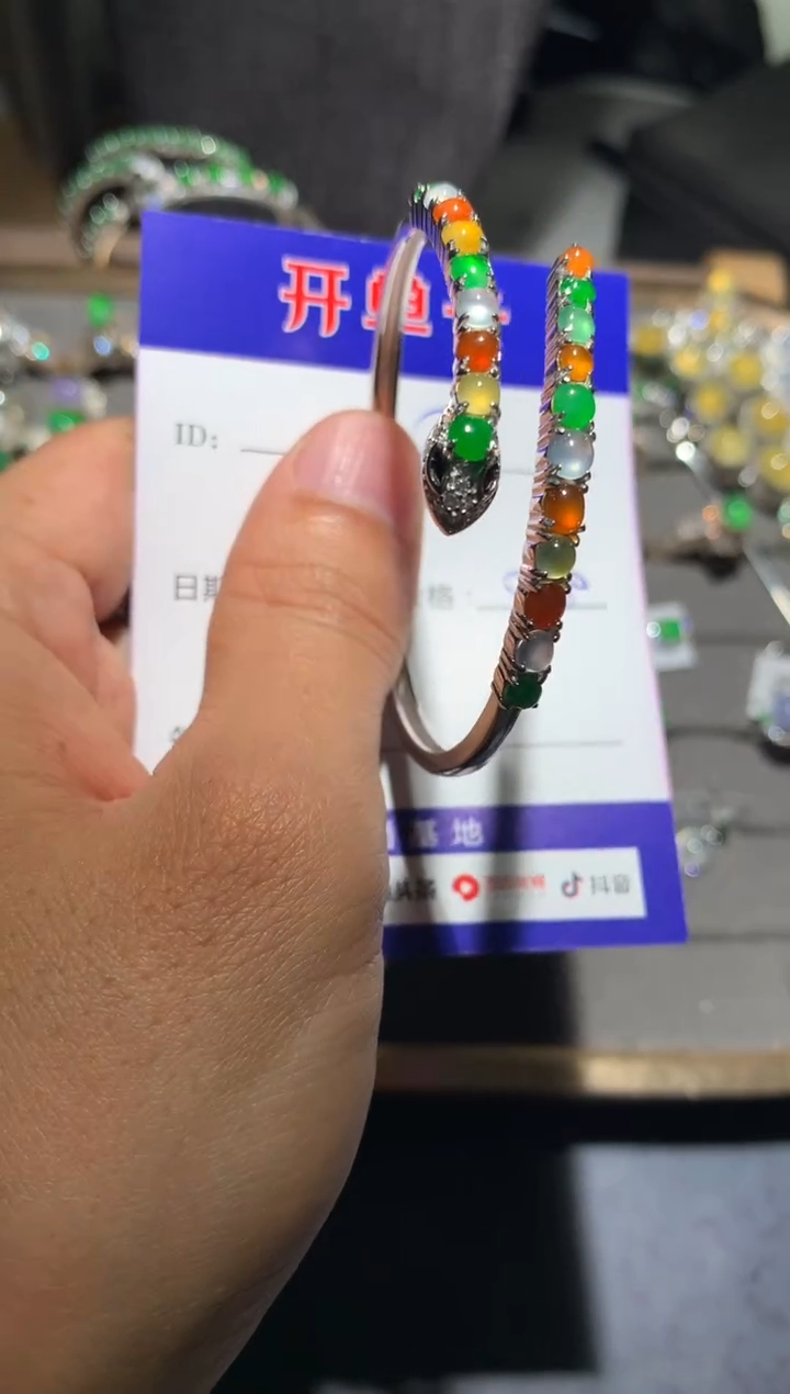 【闪购商品】翡翠手镯银S925镶嵌 定向 小雨