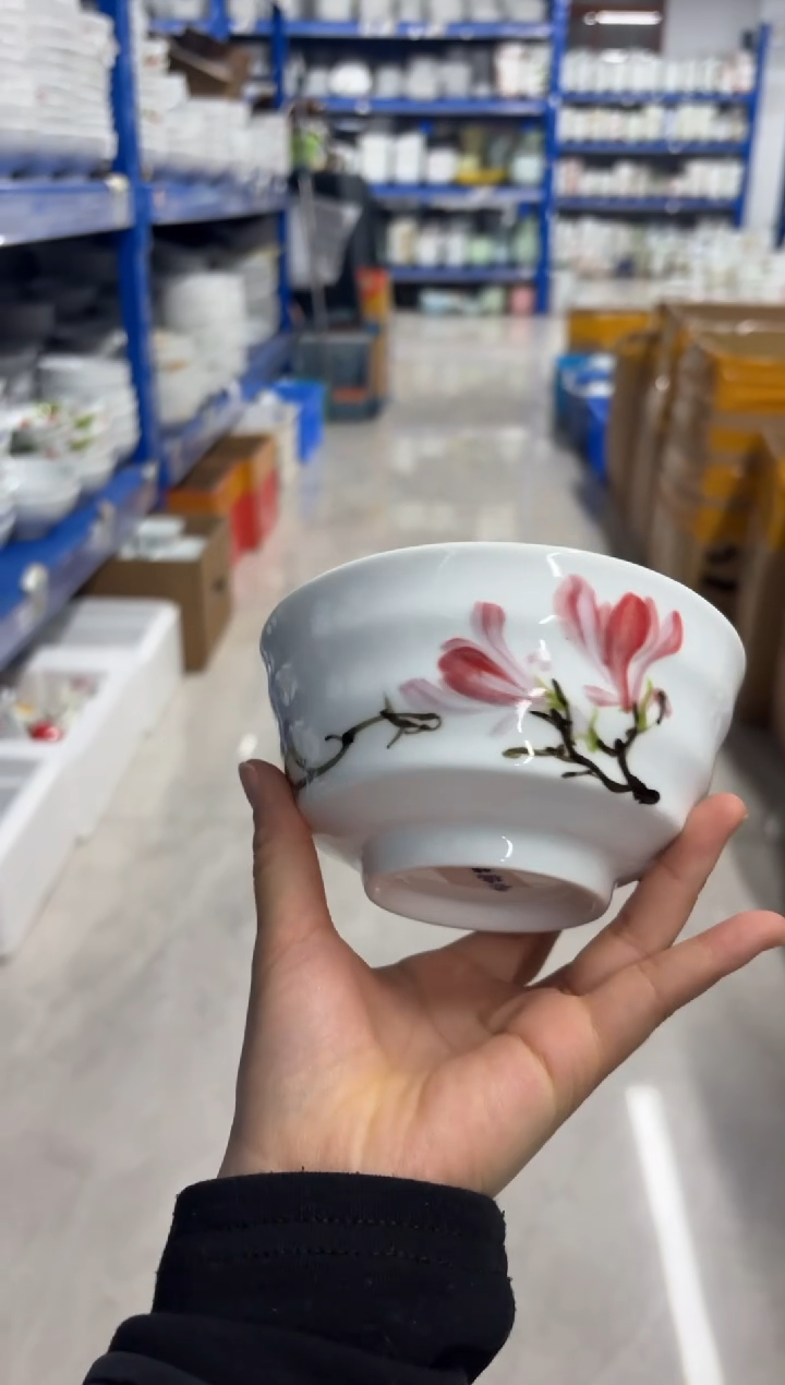 景德镇手绘釉中彩（食品级）小高脚碗