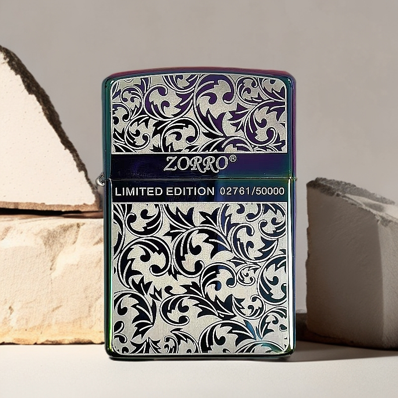 ZORRO【Z91742B彩】44-ZR幻彩唐草打火机创意个性（需自行加油）