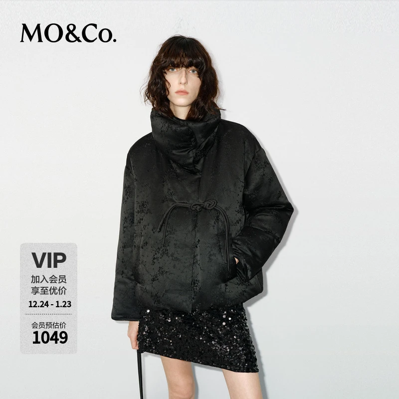 MOCO羽绒服冬季90绒新中式腊梅丝绒提花盘扣MBD4EIN001