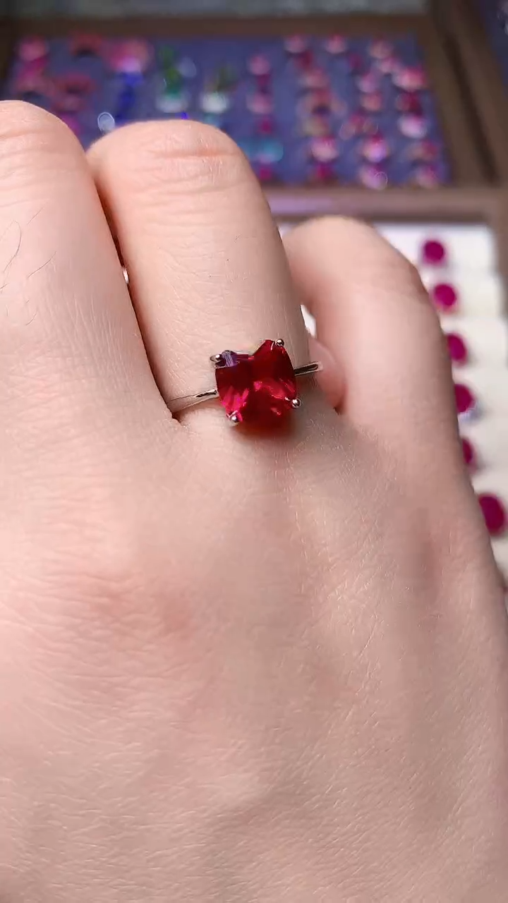 【闪购商品】红宝石戒指银S925镶嵌000
