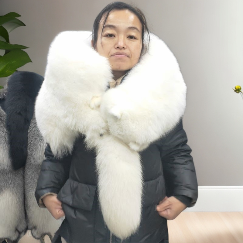 狐狸双面围脖保暖摆件毛绒
