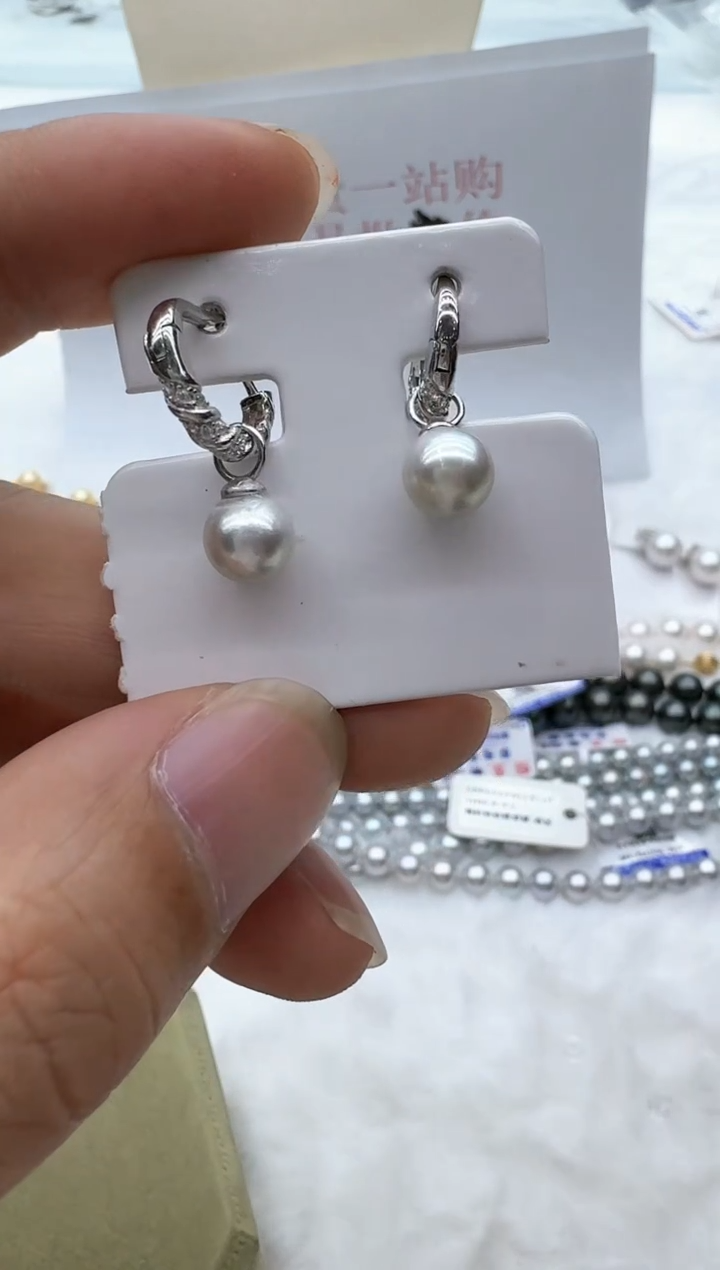 【闪购商品】海水珍珠耳饰银S925镶嵌清货