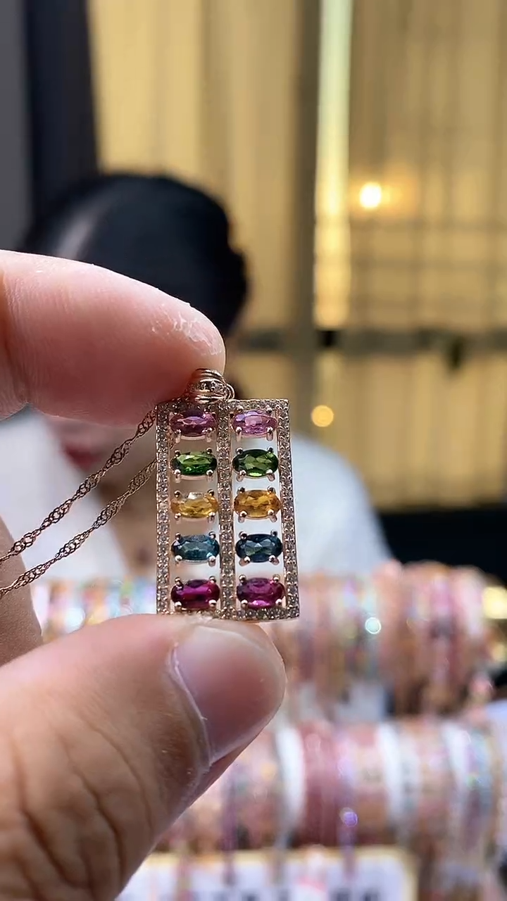 【闪购商品】碧玺吊坠银S925镶嵌345354354354354