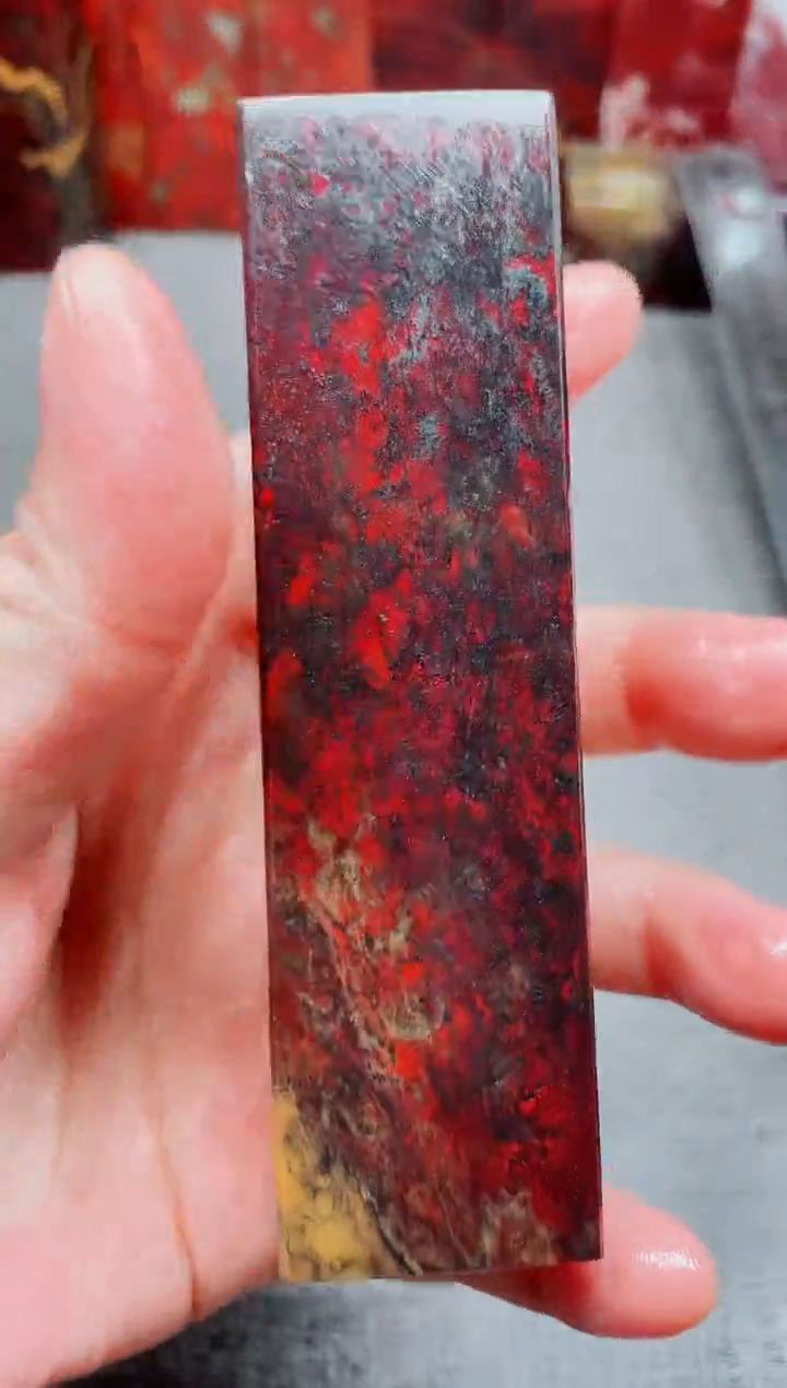 玉桂林鸡血玉素章3.0左右红5