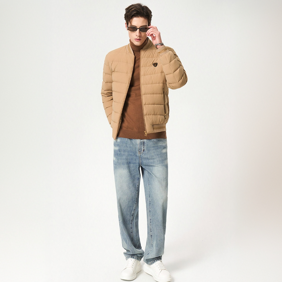 【90%白鹅绒】曼加龙棒球领休闲舒适保暖男士冬季外套羽绒服7243310