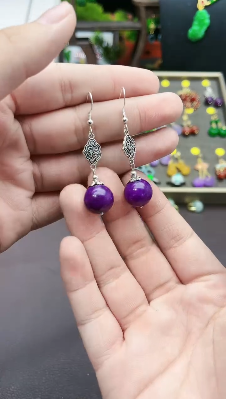 【闪购商品】玛瑙/玉髓耳钉银S925镶嵌202000