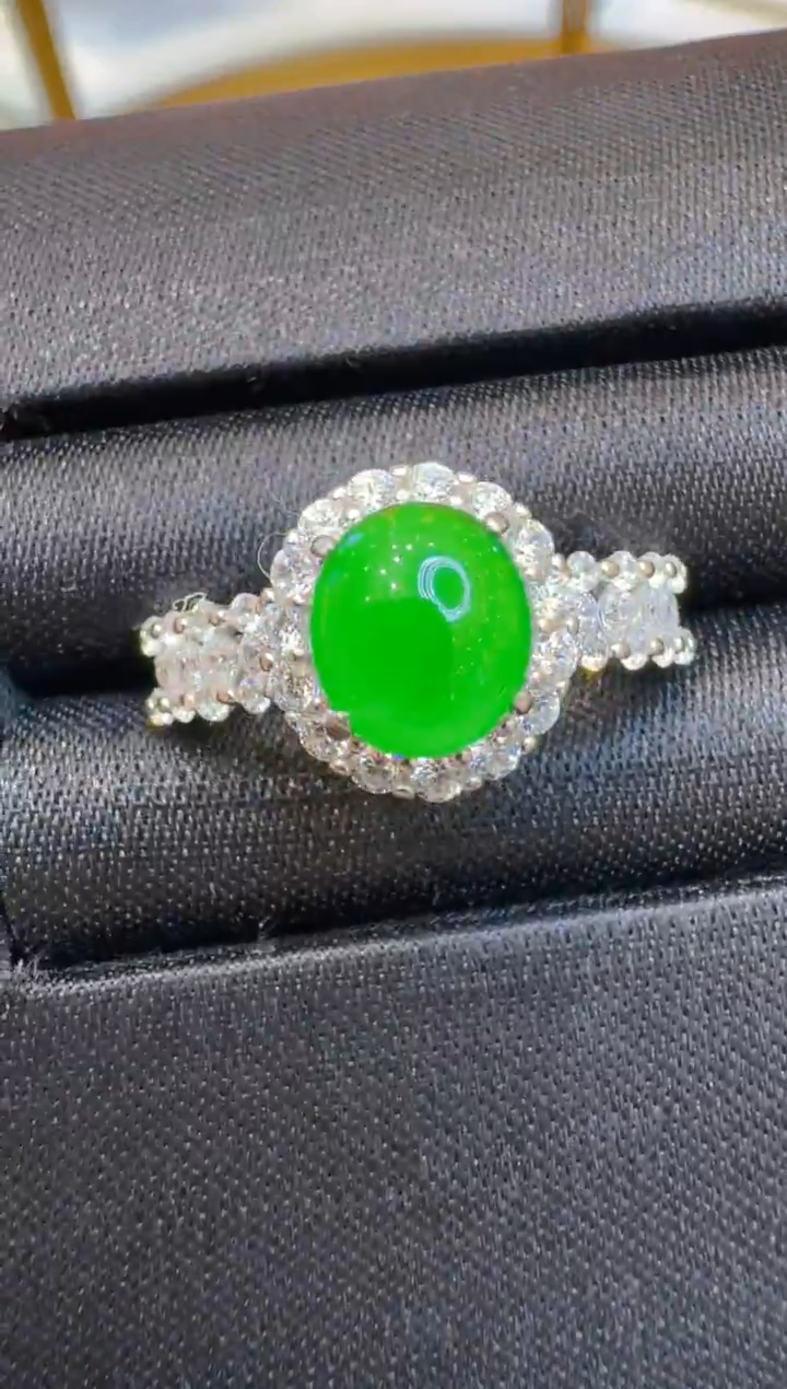 银S925镶嵌戒指翡翠多样性团购发一件