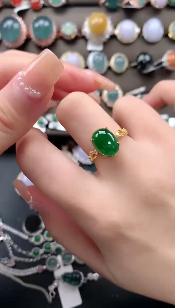 【闪购商品】翡翠戒指银S925镶嵌5142141