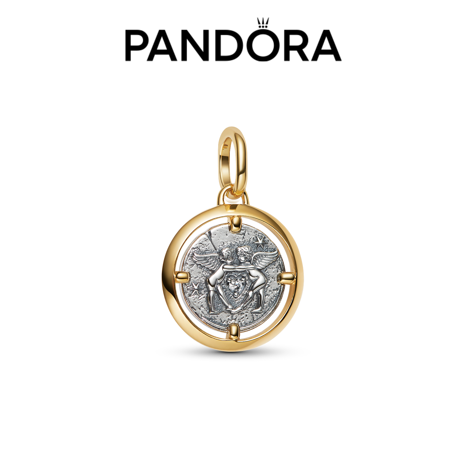 PANDORA/潘多拉 吊坠925银 守护系列丘比特勋章吊饰明星同款饰品