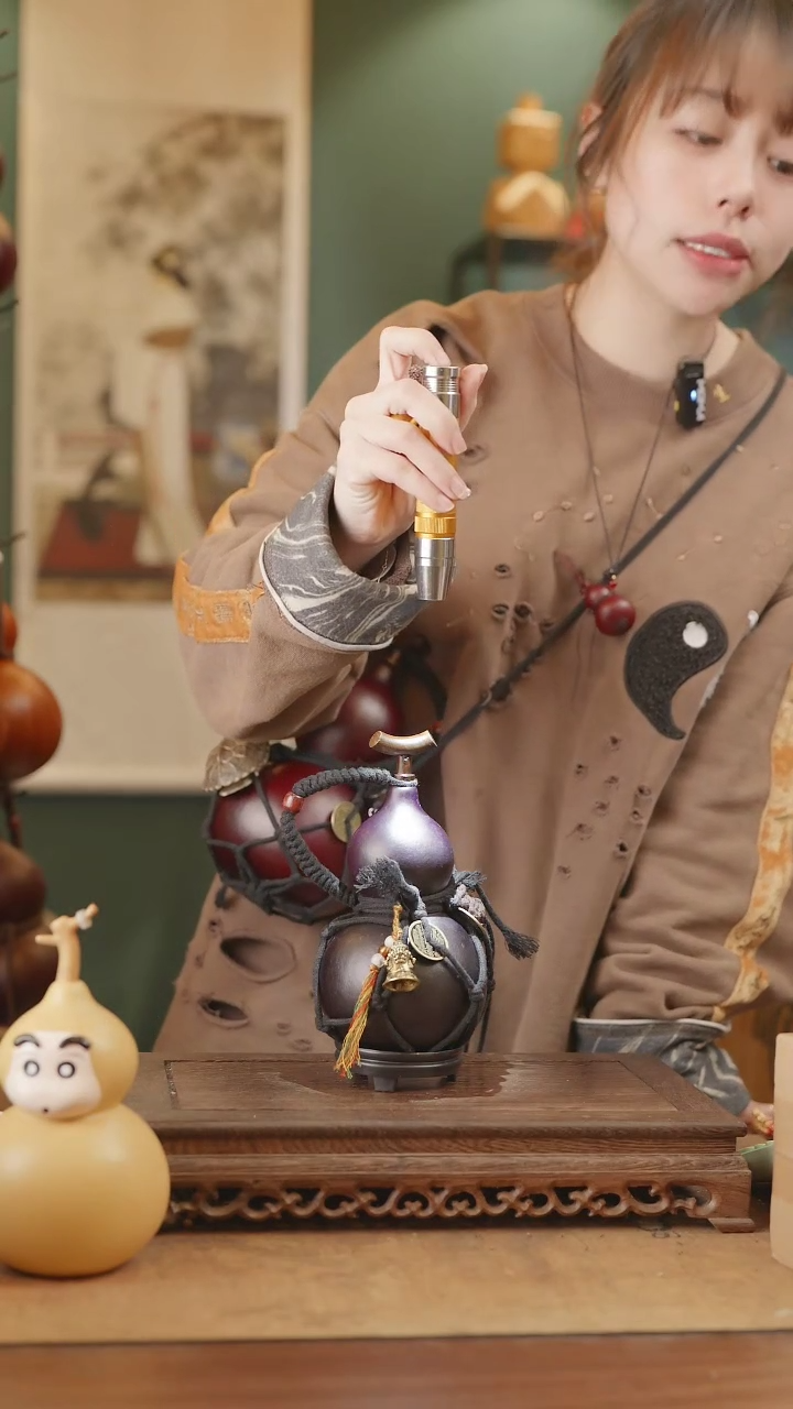 【闪购商品】267号精品天然大漆工艺防渗内胆酒葫芦~