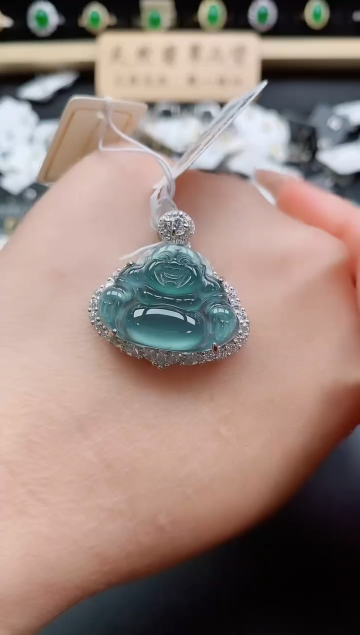 吊坠(赠链)银S925镶嵌翡翠1