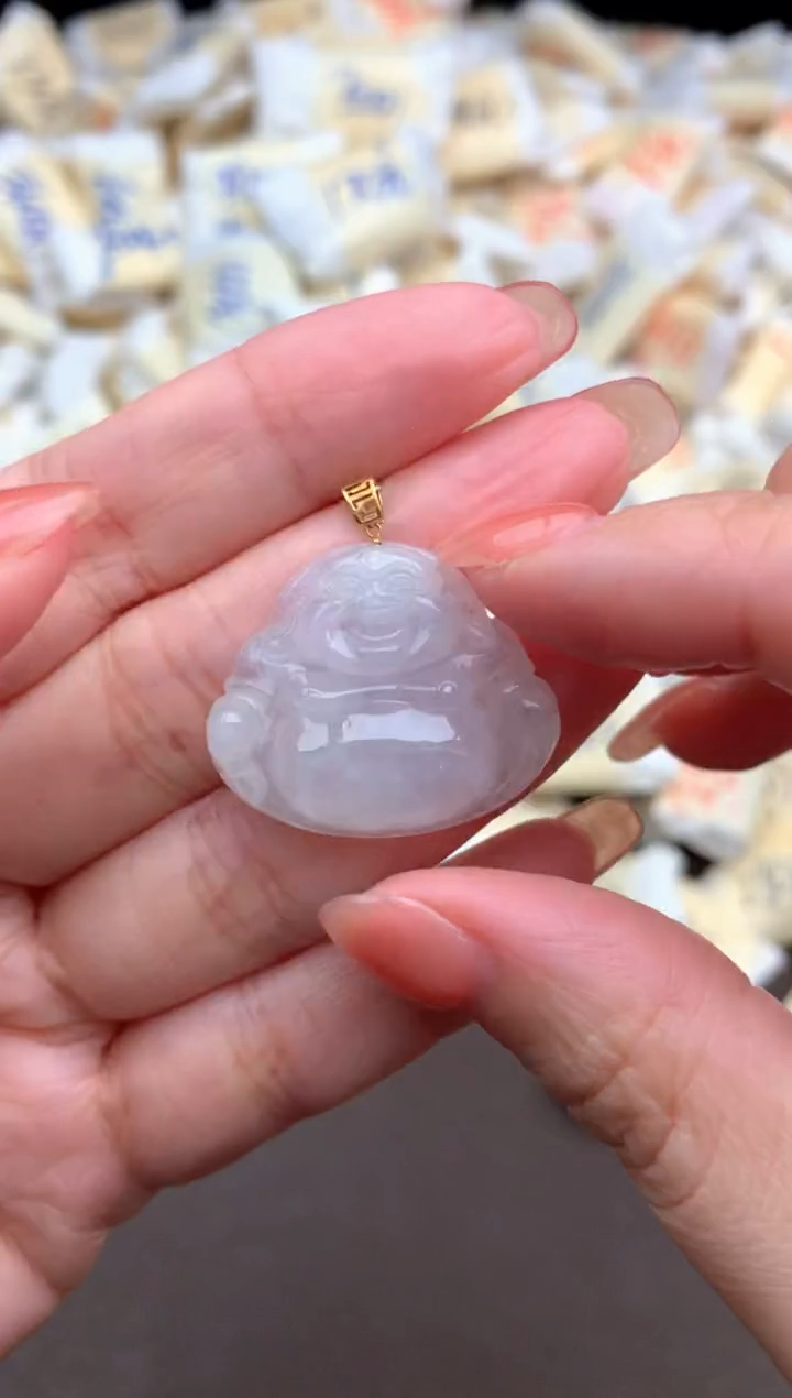 【闪购商品】翡翠挂件18K金镶嵌一