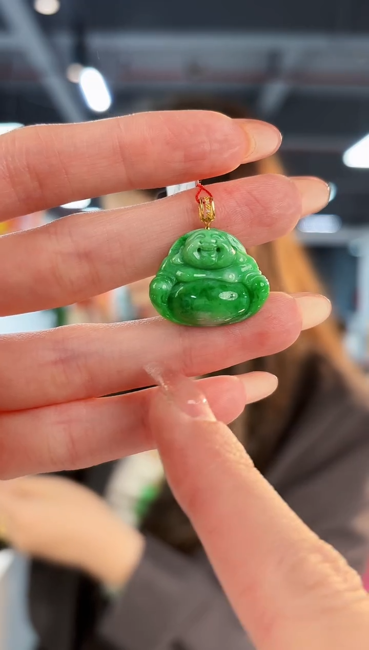 【闪购商品】翡翠颈饰18K金镶嵌 缅料A货/支持复检/一件