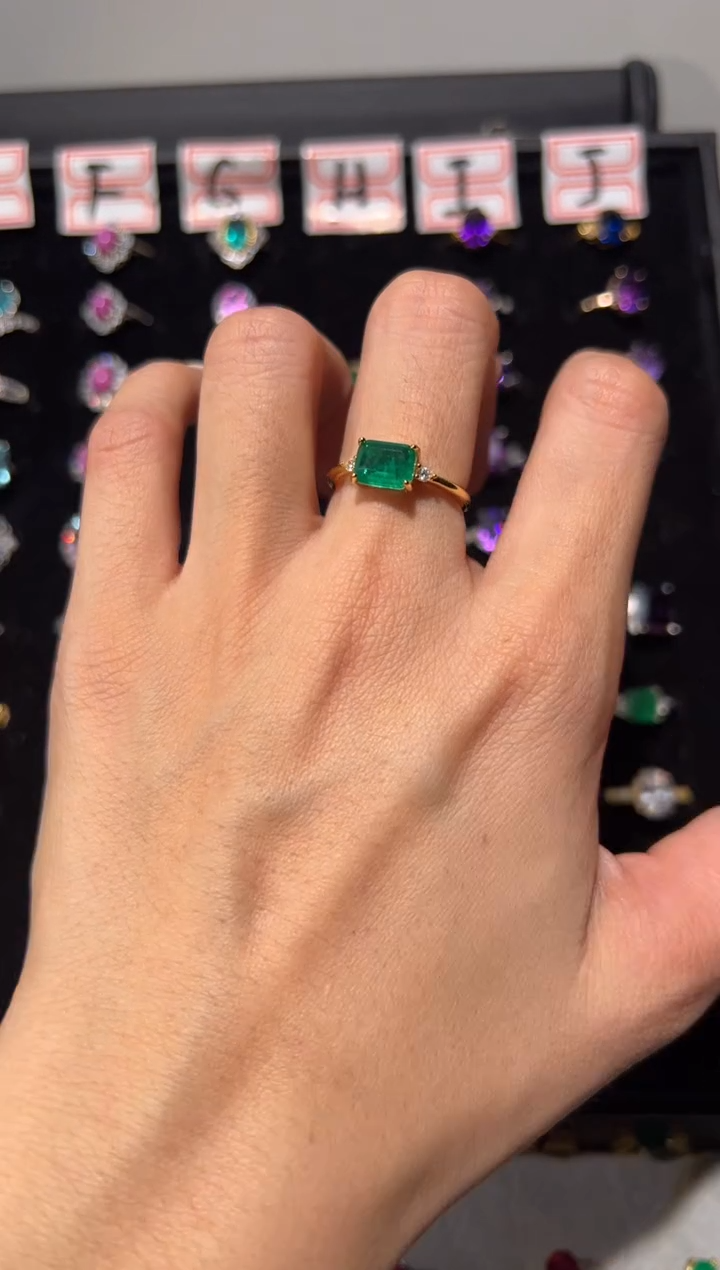 【闪购商品】祖母绿戒指银S925镶嵌4164513