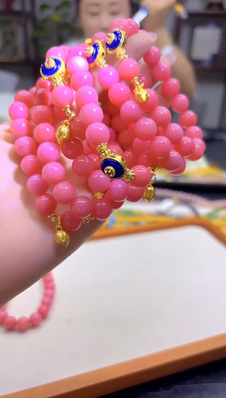 未镶嵌菱锰矿（红纹石）手绳DIY款S962