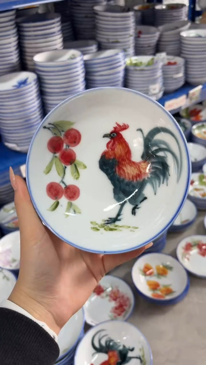 瓷片景德镇高温陶瓷食品级手绘釉中彩-小胖碗