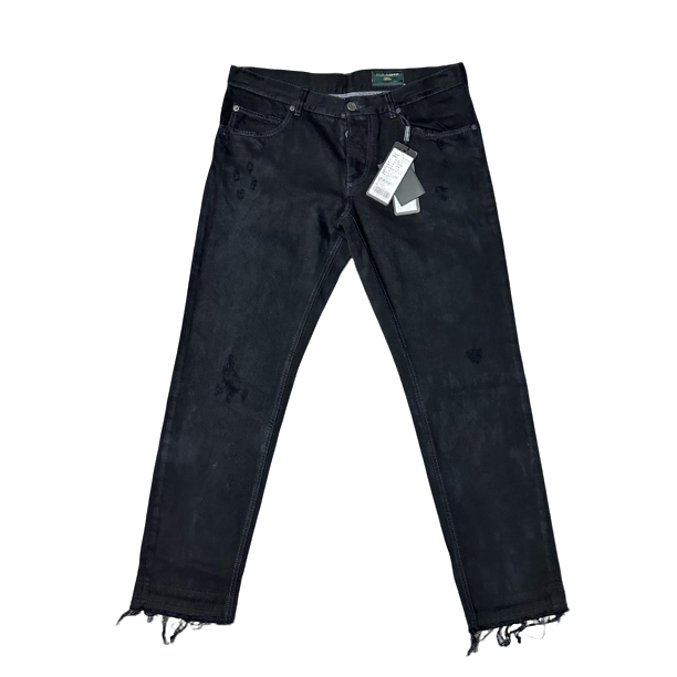 DOLCE&GABBANA杜嘉班纳纯水洗黑秀款牛仔裤新款09809鉴真