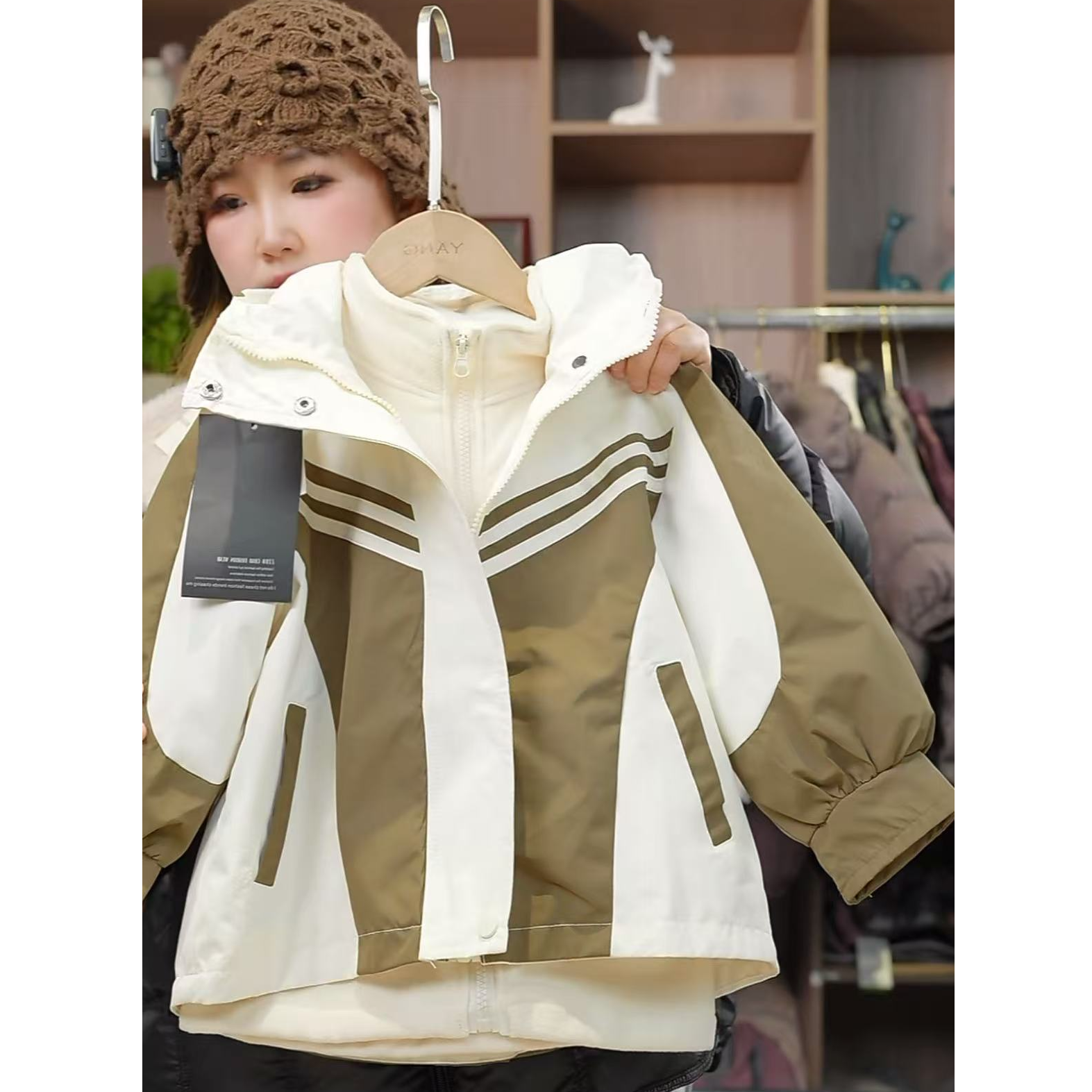 501180《现》韩版儿童男童女童休闲舒适百搭洋气拼接户外防风外套