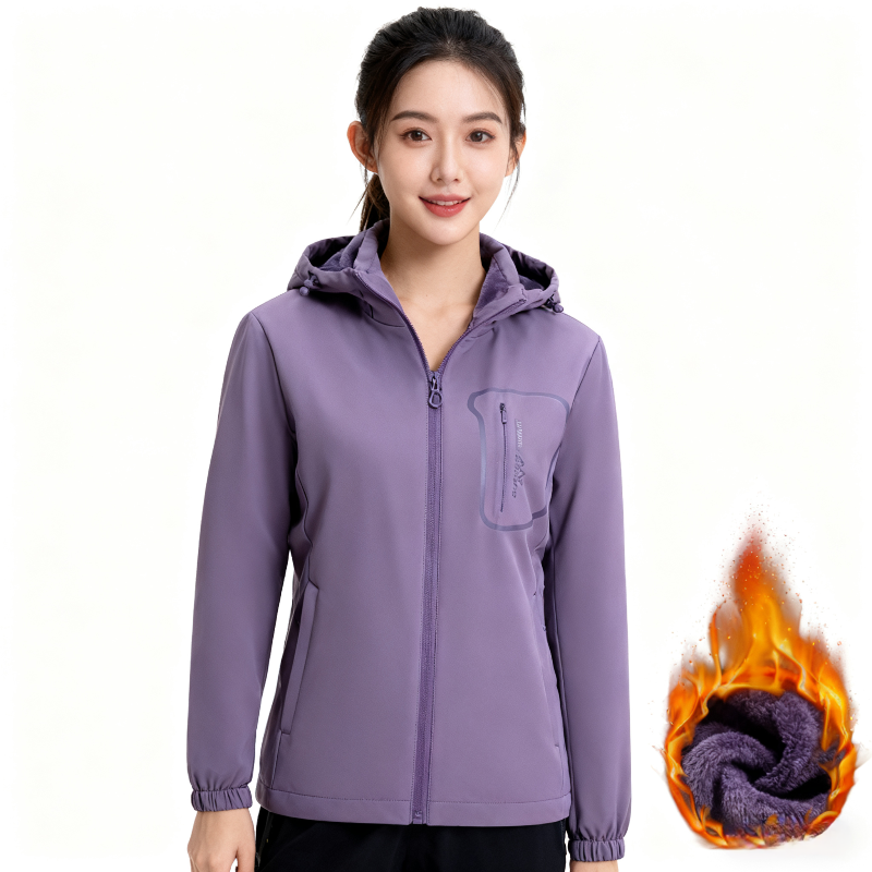 【好货清苍/薄绒超柔/透气】男女加绒外套户外情侣秋冬装防风外套GG