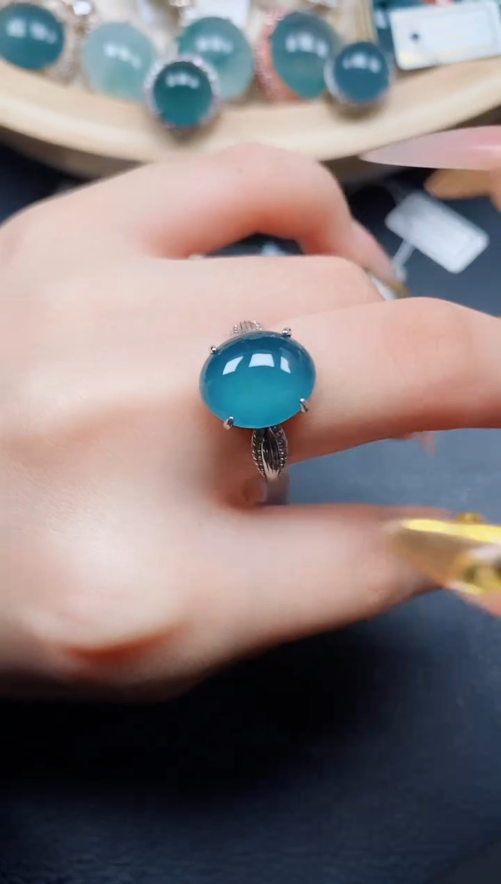 【闪购商品】翡翠戒指银S925镶嵌翡翠