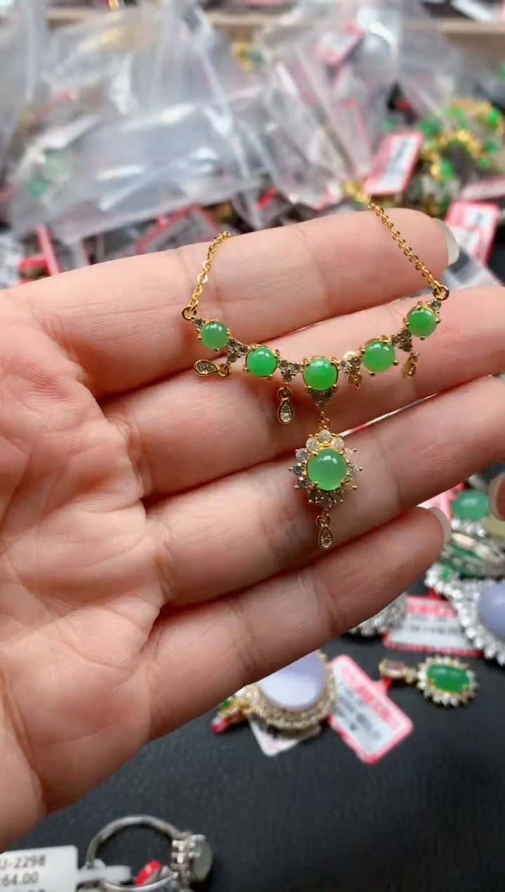 银S925镶嵌戒指翡翠天然A货缅甸翡翠